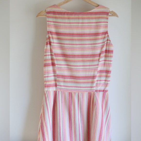 Bonnie & Nomme Striped Cotton Midi Dress | 90s Y2K Vintage Feel | Medium - Picture 5 of 6